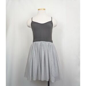 Abercrombie & Fitch Gray Tank Sleeveless Tulle Balletcore Dress Juniors M